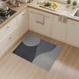 Modern Grey Abstract Curve Area Rug