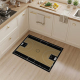 Basketball Court Tan Wood Grain Area Rug