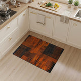 Orange Bold Orange Black Geometric Modern Area Rug