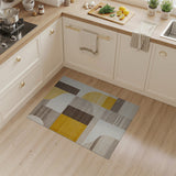 Yellow Grey Abstract Geometric Area Rug