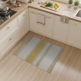 Beige Yellow Horizontal Stripe Area Rug