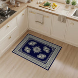 Ornate Navy Blue Persian Medallion Rug