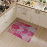 Pink Geometric Heart Area Rug