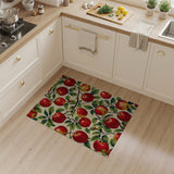 Red Apple Orchard Fruit Pattern Area Rug