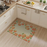 Ripe Peach Orchard Fruit Pattern Area Rug