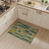 Vintage Teal Surfboard Distressed Area Rug