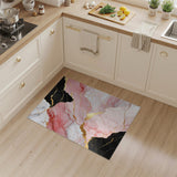Pink Marble Gold Vein Abstract Area Rug