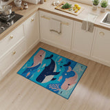 Playful Cartoon Whales Ocean Kids Rug