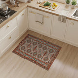 Terracotta Teal Geometric Southwestern Area Rug