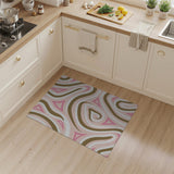 Pink Wavy Geometric Abstract Area Rug