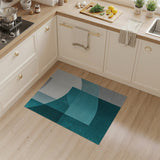 Teal Geometric Abstract Area Rug
