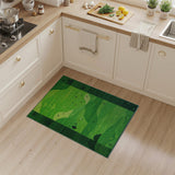 Whimsical Green Hills Kids Rug with Birds Hearts