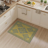 Yellow Ornate Yellow Medallion Persian Area Rug