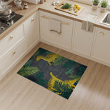 Yellow Dino Jungle Kids Area Rug