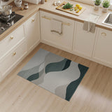 Abstract Teal Wave Landscape Rug