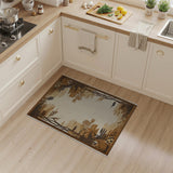 Abstract Fern Branch Rug in Brown Tan