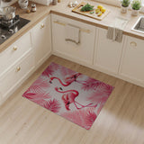 ODIKA Tropical Flamingo Pink Washable Area Rug - Non-Slip & Low Pile