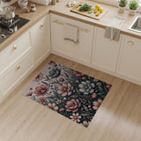 Blush Pink Cosmos Flowers Hearts Floral Rug