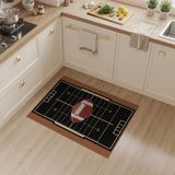 Black Gold Football Field Area Rug