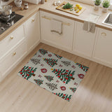 Festive Christmas Trees Ornaments Area Rug