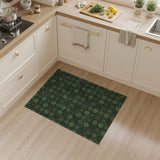Green Floral Vintage Diamond Area Rug