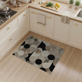 Black White Overlapping Circles Geometric Rug