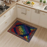 Rainbow Jacket Peacock Frame Area Rug