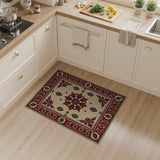 Ivory Field Red Border Persian Area Rug