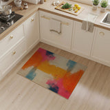 Vibrant Brushstroke Orange Multi-Color Area Rug
