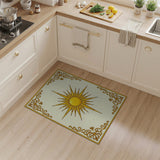 Floral Vintage Ornate Golden Sunburst Area Rug
