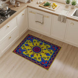 Multi-color and Patterns Vibrant Yellow Persian Medallion Area Rug