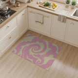 Pink Yellow Swirl Tie-Dye Area Rug