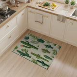 Green Cactus Succulent Botanical Area Rug