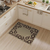 Beige Twig Heart Wreath Berry Border Rug
