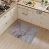 Blush Pink Grey Geometric Area Rug