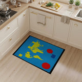 Multi-color and Patterns Pixelated World Map Area Rug