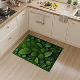 Green Lush Green Leaves Abstract Area Rug
