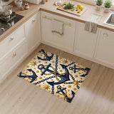 Navy Anchor Gold Star Coastal Area Rug