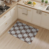 Brown and Tan Elegant Brown Damask Floral Area Rug