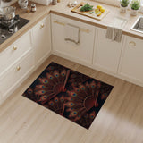 Multi-color and Patterns Peacock Feather Fan Area Rug