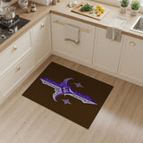 Ornate Purple Filigree Cross Area Rug