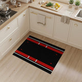 Red Stripe Geometric Modern Area Rug