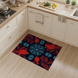 Red Cardinal Birds Snowflakes Area Rug