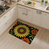 Vibrant Sunflower Area Rug in Yellow Orange