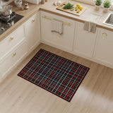 Bold Red Grid Black White Geometric Area Rug