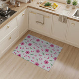 Pink Whimsical Pink Floral Scatter Area Rug