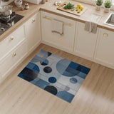 Abstract Blue Circles Geometric Area Rug