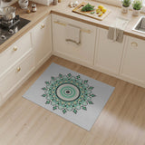 Teal Mandala Geometric Area Rug