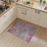 Pink Pink Grey Geometric Abstract Area Rug