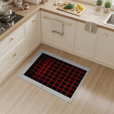 Bold Red Grid Black Area Rug